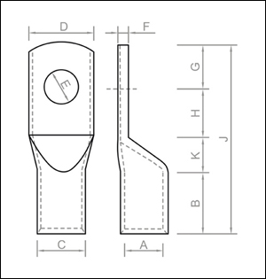 Copper Compression Cable Lugs Heavy Duty