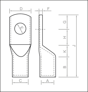 Tinned Type Tubular Compression Cable Lugs